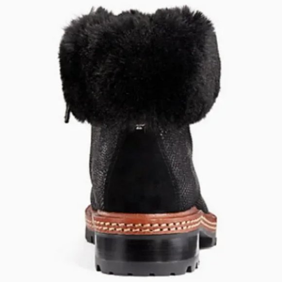 kate spade black lace up rosalie boots size 7 nwot - Picture 4 of 6
